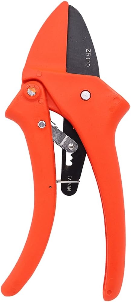 Zenport ZR110 Fiberglass Ratchet Pruner, 8.5-Inch , Orange