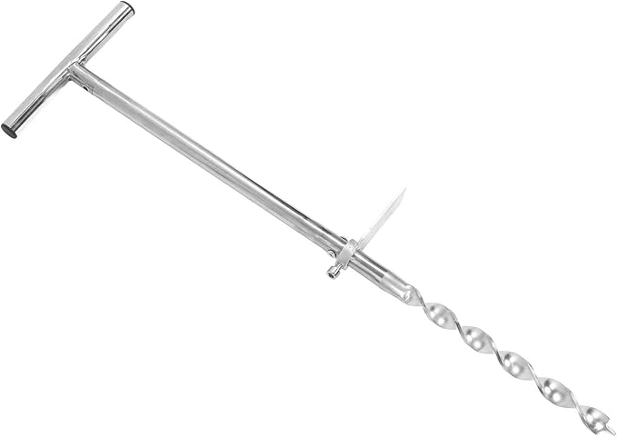 Stainless Steel T Handle Probe Rod with Reusable Sample Bags, Portable Soil Sampler, Soil Test Kits for Lawn Garden Farm Soil Sampling, Easy Setup Soil Core Sampling Kit