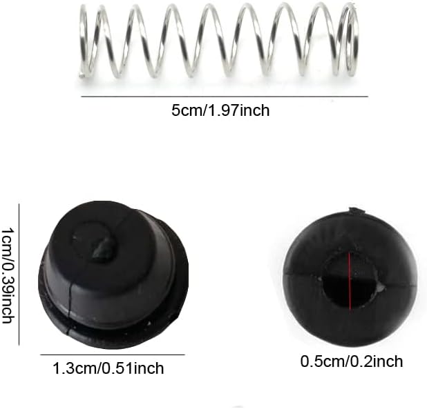 3 Set Precision Pruner Spring Replacement with Rubber Base End Cap for Pruning Shears Garden Pruners Garden Snips Trimming Scissors Clippers Repair Parts 2'' Length 50mm