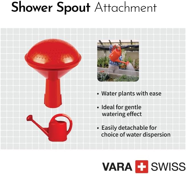 Consolidated Plastics Durable Swiss Watering Can with UV Protection, Ergonomic Handle for Indoor/Outdoor Gardening, Made in Switzerland (7 Liter, Red)