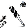 1-1/4"×6" Professional Auger Drill Bit for Wood with Quick Change 1/2" Hex Shank- 3-Cutter Design with Dual-Flute for Fast Chip Removal, Fits Hardwood, Softwood, PVC, Drywall & Tree Stumps