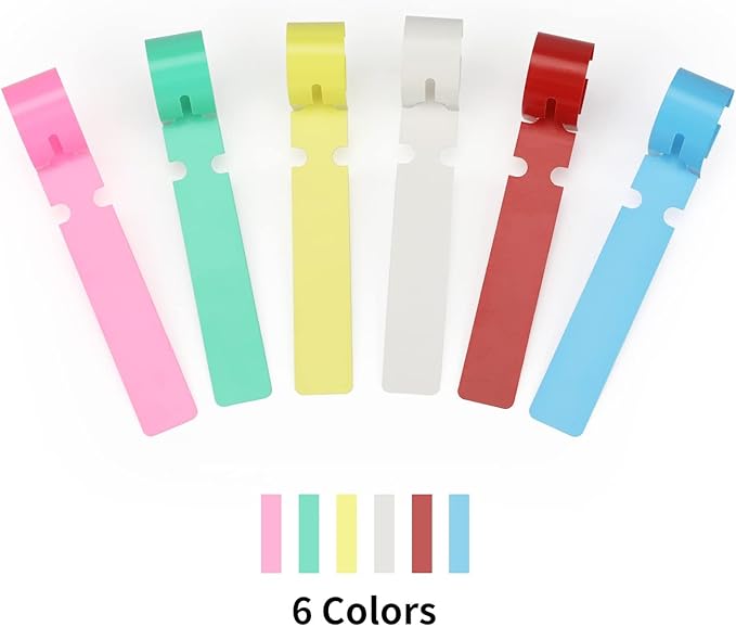 300 Pcs 6 Colors Plastic Plant Hanging Tree Tags Nursery Garden Lables Tags Large Writing Surface,2x20cm