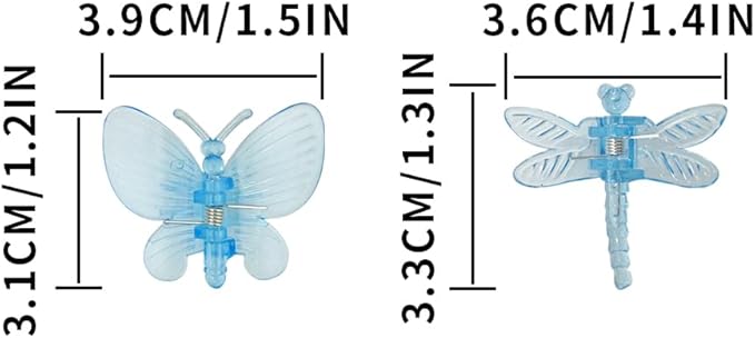 20pcs Dragonfly Plant Orchid Clips,Garden Transparent Plant Support Clip for Orchid Support Fixed Vine(Blue)