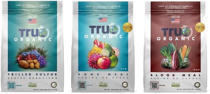 True Organic Prilled Sulfur + Blood Meal + Bone Meal Bundle - CDFA, OMRI Listed for Organic Gardening – Organic Fertilizer Set