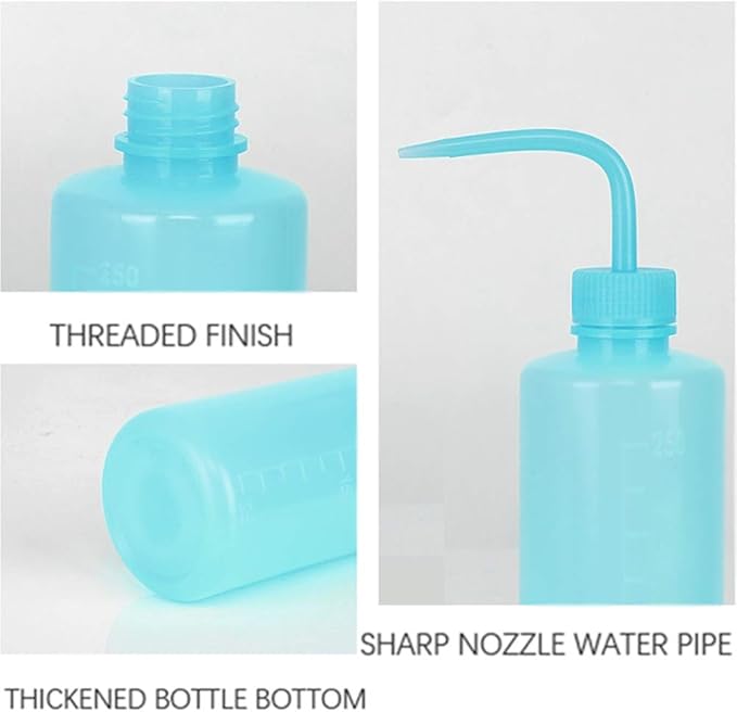 Oubest Squeeze Washing Bottle Succulent Watering Blue Water Squirt Irrigation Squeeze Sprinkling Can Plastic Wash Plant Bottle 500ml 3pc