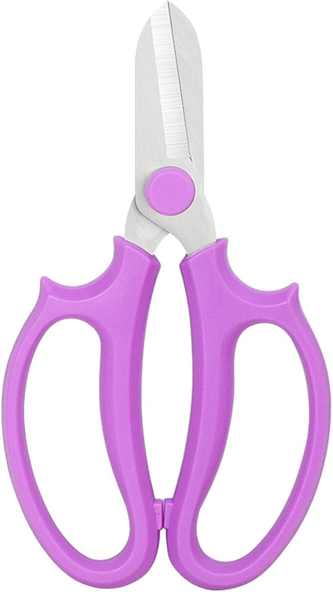 Gardening Scissor Purple Sharp Blade Alloy Steel Garden Shears for Cutting Flowers Trimming Plants of Yard Florist Rose Herb Hedge and Fruits Picking