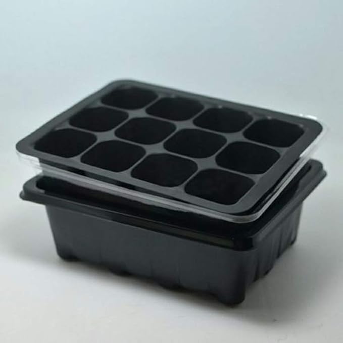 Newooh Seedling Starter Trays Sets， Seed Starter Tray Cells Seed Tray Plant Germination Kit Garden Seed Starting Tray with Dome and Base Plus Plant Tags Hand Tool Kit, Random Color Garden Gift