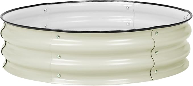 BPS Metal Raised Garden Bed, 2.5FT Diameter Galvanized Planter Raised Garden Boxes for Flower Planters, Vegetables Herb