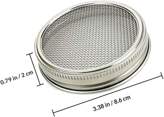 BESPORTBLE 4pcs 86mm Mason Jar Sprouting Lids Stainless Steel Mesh Strainer Covers Versatile Sprouting Accessories for Home Gardening and Seed Germination