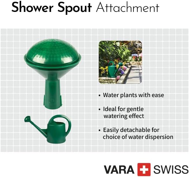Consolidated Plastics Durable Swiss Watering Can with UV Protection, Ergonomic Handle for Indoor/Outdoor Gardening, Made in Switzerland (7 Liter, Green)