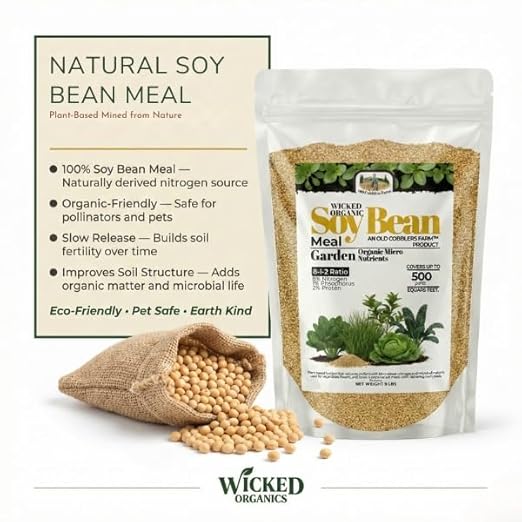 Old Cobblers Farm™ Wicked Organics Soy Bean Meal - Slow-Release Plant Nutrition for Strong Growth & Healthier Soil – (5 lbs | 10 lbs | 15 lbs | 20 lbs)(5lbs)