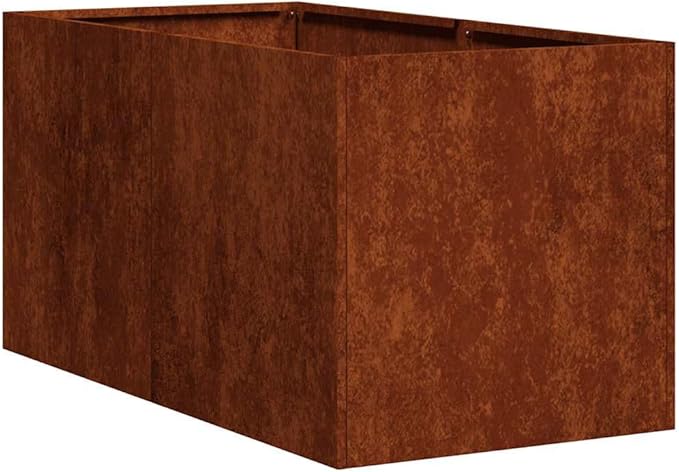 vidaXL Planter Rusty 15,7" x31,5 x15,7 Weathering Steel, Plant Pot, Plant Stand, Raise Bed, Planter Stand, Plant Tray, Garden Planter, Outdoor Planter
