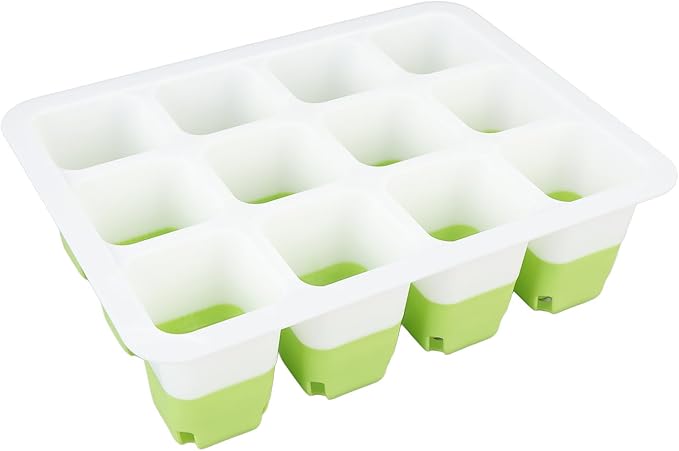 Yosoo Health Gear Plant Starting Tray 5 Packs Silicone Seed Starter Tray, Reusable Out Cells Indoor Plant Germination Tray for Vegetables Fruits Flowers, Flexible Plant Tray with Humidity Dome