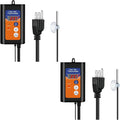 iPower 2 Pack Heat Mat Controller with Digital Thermostat for Plants Germination and Indoor Seed Starting, 1000W-Orange, Black