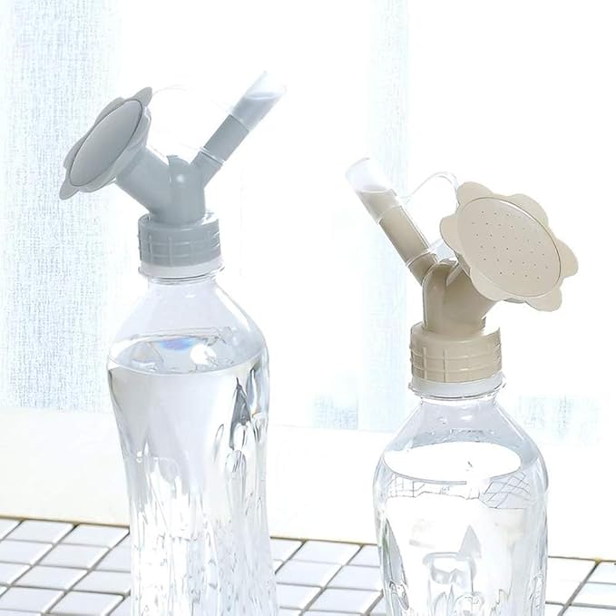 White Bottle Cap Sprinkler 2 in 1 Reusable Plastic Sprinkler Nozzle for Flower Bottle Watering Cans Shower Head Garden Tool Grey Color Lawn and Garden Sprinklers