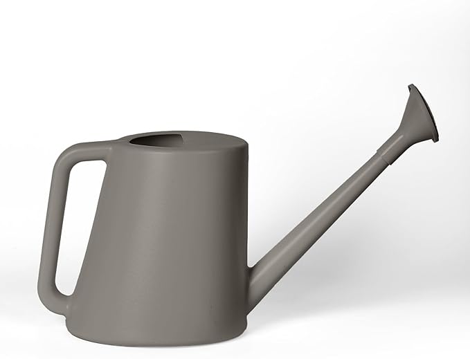 ZXJ Grip Plant Watering Can - for Indoor and Outdoor Home Garden Plants - with Long Spout - Grey - 1/2 Gallon