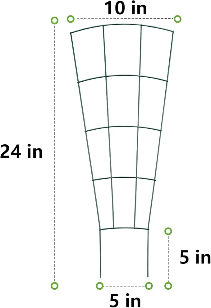 6-Pack Indoor Plant Trellis - 24 Inches, Heavy-Duty Metal for Climbing Houseplants, Flowers, Vines, and Ivy