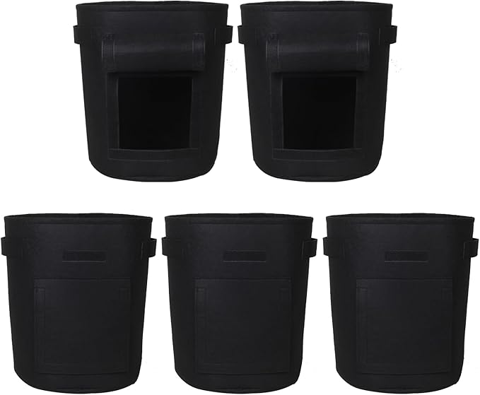 SILKIR W Grow Bags, 7 Gallon, Black