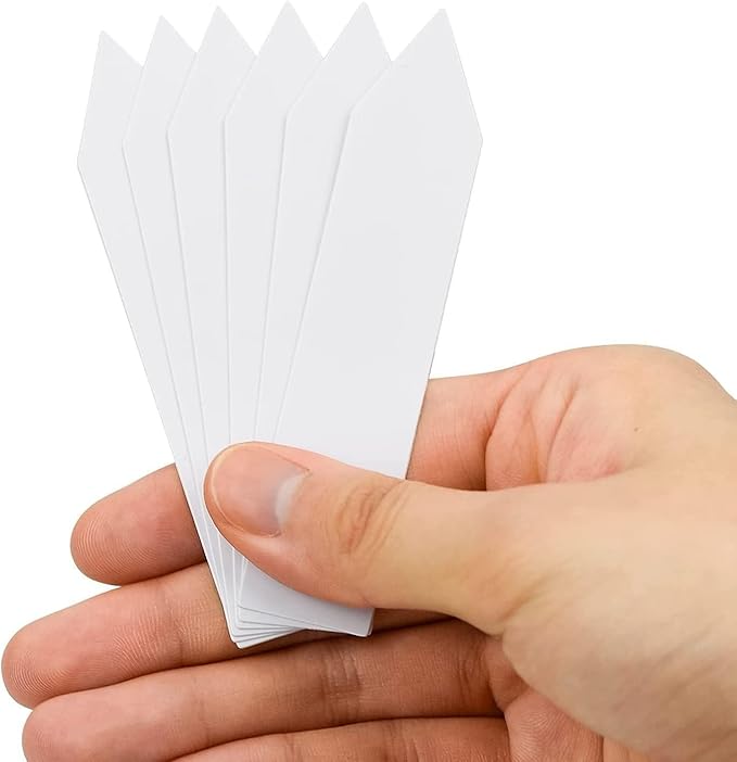 4 Inch Plastic Plant Labels for Seedlings, Flexible Waterproof Plant Tags, Vegetable Gardening Stake Tags for Potted Plants and Outdoor Garden, White, 250 Pcs