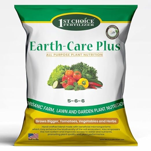 Earth-Care Plus 5-6-6 Organic Fast Acting Fertilizer for Plants - Water-Soluble Plant Food for Vegetables, Trees, and Flowers - Boost Growth for Lawns, & Gardens 48lb (12 Packs)