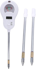 6 in 1 Soil Tester Soil Meter Soil Water Detector for pH Sunlight Fertility Temperature Humidity with 3 Replaceable Probes for Garden Farm Home Plant Care
