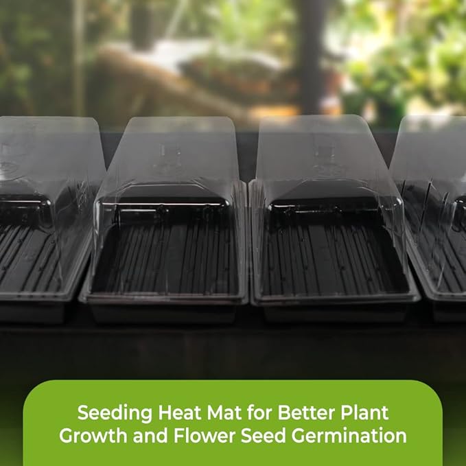 DL Wholesale Root Radiance Seedling Heat Mat Pad 48” x 20.75” for Plant Seed Starting, Indoor Germination Supplies Black, Large