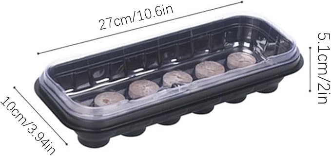 Propagation Tray 12-Cell Starter Kit - Seedling Plant Humidity Dome, Garden Plant Cloning Tray | Greenhouse Vegetable Flower Garden Yard Farm Growers Reusable Seed Germination Trays for Plants