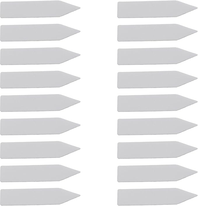 Plastic Plant Labels for Gardening, 100-Pack White Garden Plant Tags with Matte Finish, 5 cm x 1 cm, Reusable & Rust-Resistant