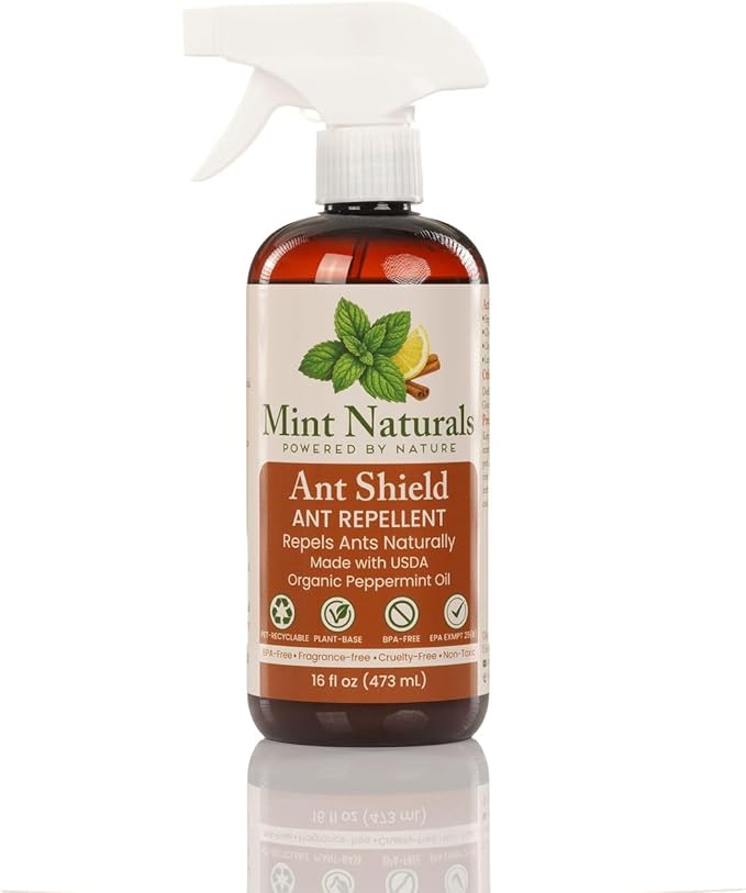 Natural Ant Repellent Spray – USDA Organic Peppermint Oil Formula That Helps Deter Ants, 16 oz – Made in USA by Mint Naturals