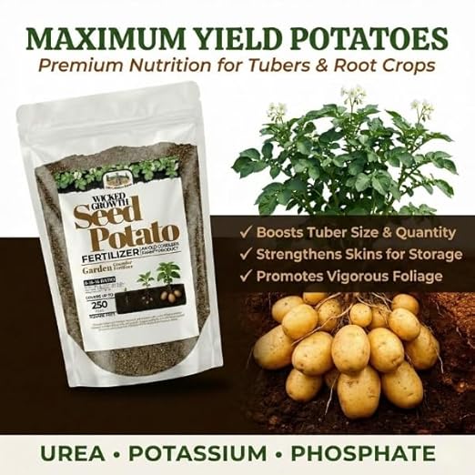 Old Cobblers Farm™ Wicked Growth Seed Potato Fertilizer-Strengthens Roots, Boosts Yields, and Supports Healthy Potato Growth with Eco-Friendly, Slow-Release Nutrients. (5/10/15/20 lbs) (20lbs)
