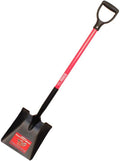 Bully Tools Square Point Shovel – Heavy Duty 14-Gauge Steel Metal Tool with D-Grip Fiberglass Handle for Landscaping, Digging, Soil Moving, Cleanup Job & Yard Projects - 100% Made in The USA, 46-Inch