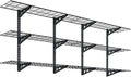 FLEXIMOUNTS 2 Pack 3 Tier 1x4ft Garage Storage Wall Shelving, 900lbs Total Weight Capacity 12x48inch per Shelf Height Adjustable Floating Shelves, Black