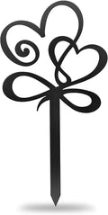 CUTHOLLOW Metal Plant Marker Stake Loving Heart for Outdoor Indoor, Waterproof 11.8 inch Cute Garden Plant Labels Sign Tag for Herb, Farmhouse Greenhouse Decor - Funny Gardening Gifts