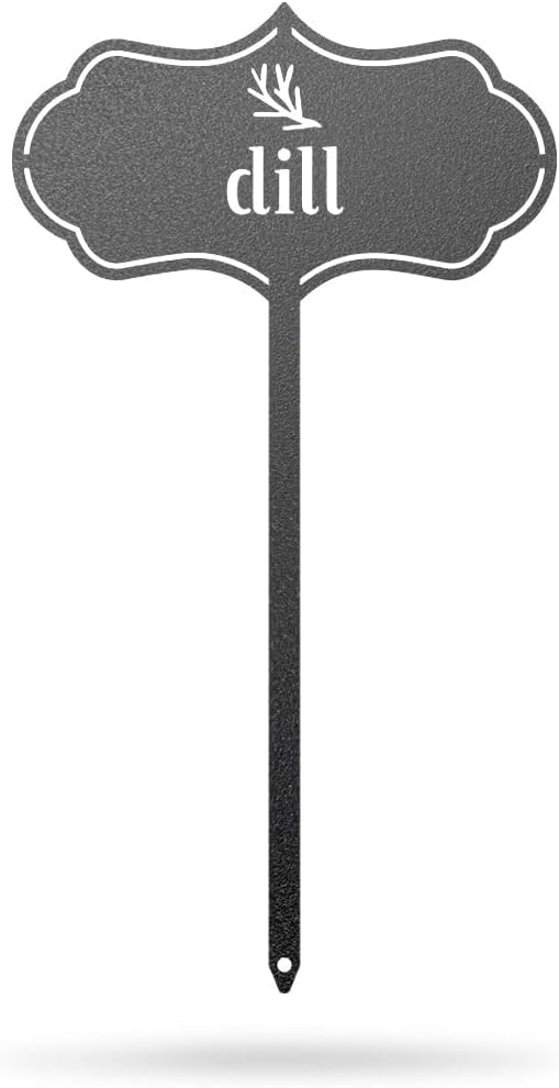 RealSteel - Seed & Plant Markers - Indoor/Outdoor Herb Garden Stakes - Elegant Fruit/Vegetable Seed Labels - Durable Plant Tags for Pots - Classy Design for Farmhouse/Greenhouse (Dill)