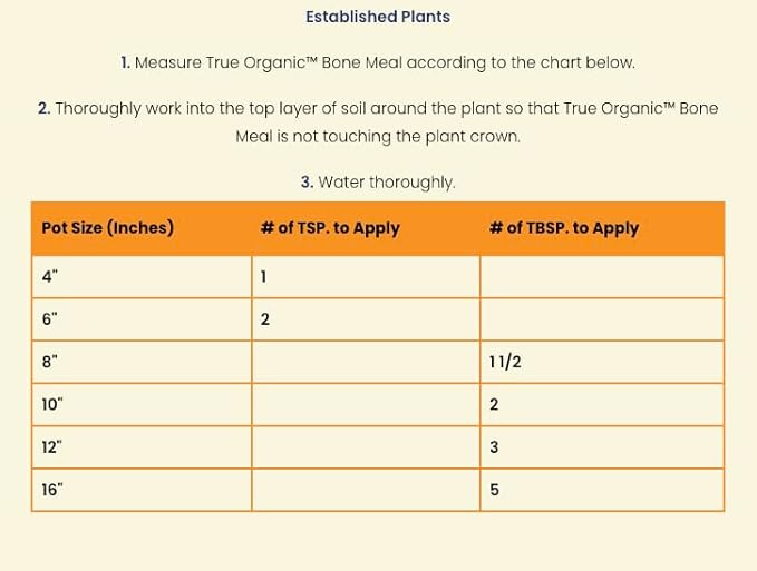 True Organic Bone Meal – Organic Fertilizer for Growth, Flowering, and Fruit Production – 25lb Bag Covers 508 Sq. Ft.