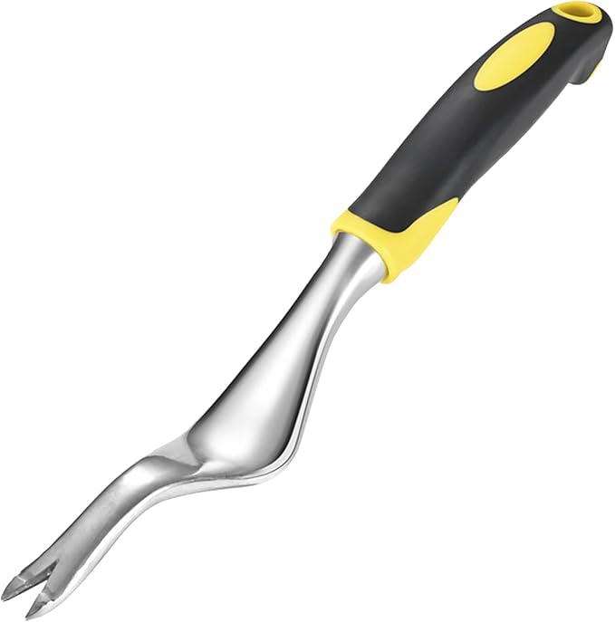 Weed Puller Hand Weeder Tool for Garden, Bend-Proof Leverage Base with V-Shaped Forks for Easy Weed Removal & Deeper Root Digging, Weeding Digger Tool with Ergonomic Handle for Farm Lawn Yard