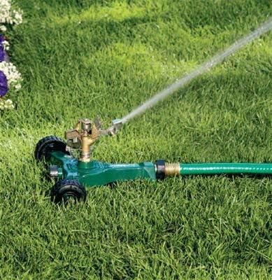 3-Pack Orbit 56186N Lawn and Garden 1/2-Inch Brass Impact Sprinkler with Metal Wheel Base (3)