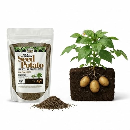 Old Cobblers Farm™ Wicked Growth Seed Potato Fertilizer-Strengthens Roots, Boosts Yields, and Supports Healthy Potato Growth with Eco-Friendly, Slow-Release Nutrients. (5/10/15/20 lbs) (20lbs)