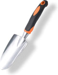Garden Shovel Hand Trowel Mini Shovel Garden Tools Cast-Aluminum Heavy Duty Gardening Tool Soft Rubberized Non-Slip Handle Potting Tools for Planting, Transplanting, Weeding, Digging Soil (Orange)