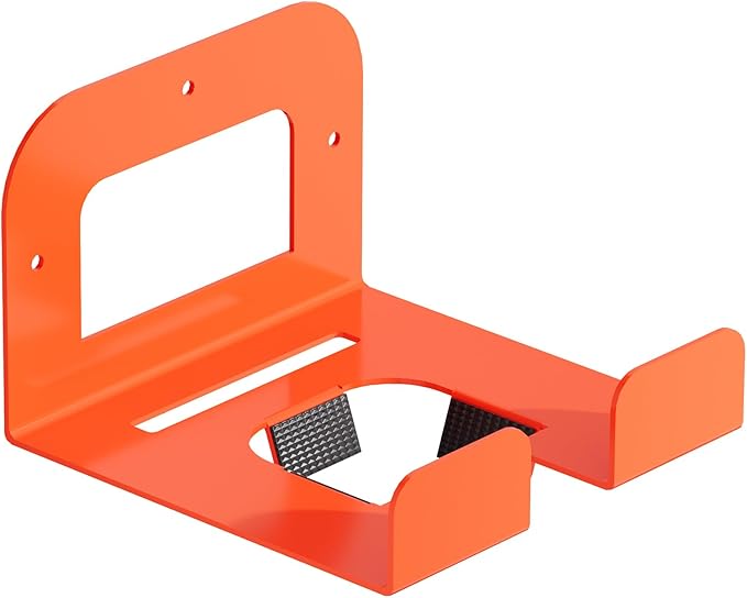 6-Pack Garage Tool Organizer Trimmer Rack, Weed Eater Hanger, Matel Wall Hooks Weed Wacker Holder, Heavy Duty Wall Hangers for Grass Trimmer, Hedge Trimmer, Garden Tools Storage, Orange