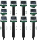Mole Repellent Solar Powered 10 Pack,Ultrasonic Vole Repellent Outdoor, IP 44 Waterproof Animal Deterrent for Yard Garden,Effective Get Rid of Gopher Raccoon Squirrel Groundhog Chipmunk