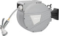 Retractable Garden Hose Reel,1/2 in x 100ft Wall Mounted Hose Reel, Optional Position Lock，Slow-Retract System，Wall Mounted，180°Swivel Bracket，Light Grey