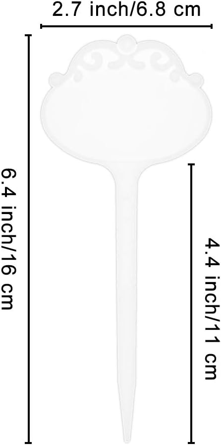 SumDirect® 100pcs 2.68"x6.5" Thick Plastic Waterproof Plant T-Type Tags Markers Nursery Garden Labels (White)