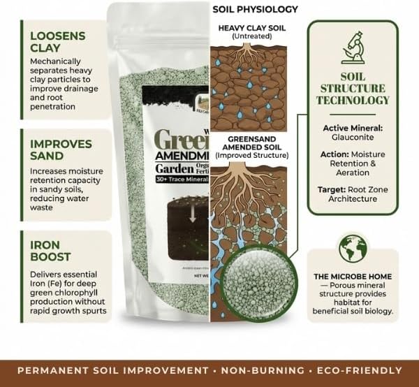 Old Cobblers Farm Greensand Fertilizer Soil - Lawns, Gardens, Trees, Shrubs, Container Plants - Organic, Sustainable Soil Improvement (5 lbs | 10 lbs | 15 lbs | 20 lbs) (5 lbs)