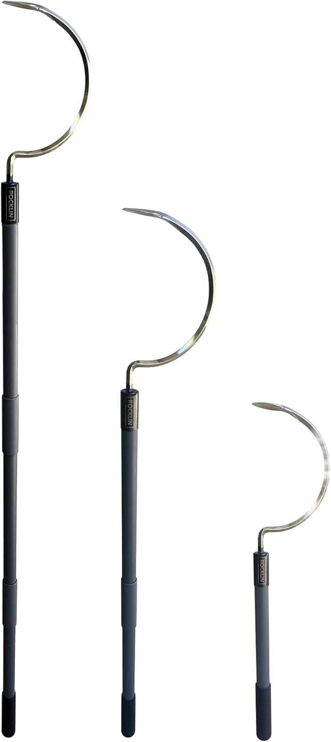 Rocklin Industry Cobra Hook 3-in-1 (24"/40"/57") Cultivator, Heavy-Duty Garden Hand Tool for Weeding, Digging & Soil Loosening – Three Lengths, Stainless Steel Blade, Ergonomic Grip.