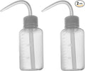 Wash Bottle 2pcs 150ml 5Oz Narrow Mouth Squeeze No Spill Bend Mouth Watering Cans for Medical Lab - Plastic Safety