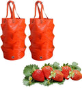 chislim Strawberry Planting Bags,2 Pack 3 Gallon Hanging Strawberry Planter with 8 Holes,Plant Growing Bags with Handle,Strawberry Planting Containers for Garden
