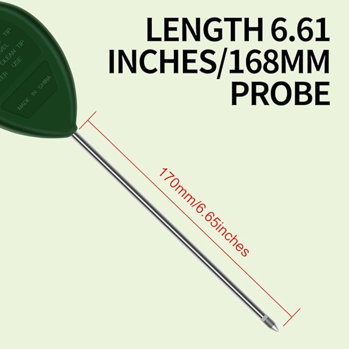 Soil Moisture Meter Water Content Tester Physical Sensing Measurement No Battery Required with Level 1~Level 10 Displaying for Plants and Soil in Garden Yard and Farm