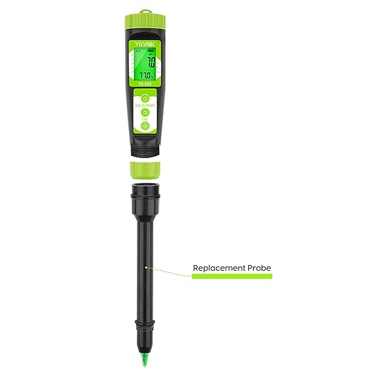 YINMIK Soil pH Probe for YK-S01, YK-S01P, Black pH Replacement Electrode, Original YINMIK Soil Tester Electrode