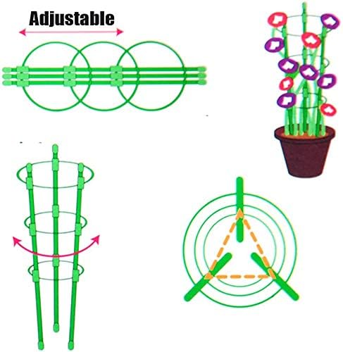 3 Pack Tomato Cage Plant Support Climbing Plant Support for Garden Plants Supports 18 inches Small Tomatos Cages Trellis with Adjustable Rings Garden Pots Tomato Trellis Rings for Climbing Plants